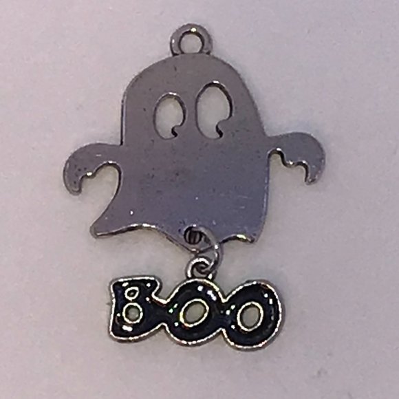 Ghost with Boo Dangle Charm - Picture 1 of 2